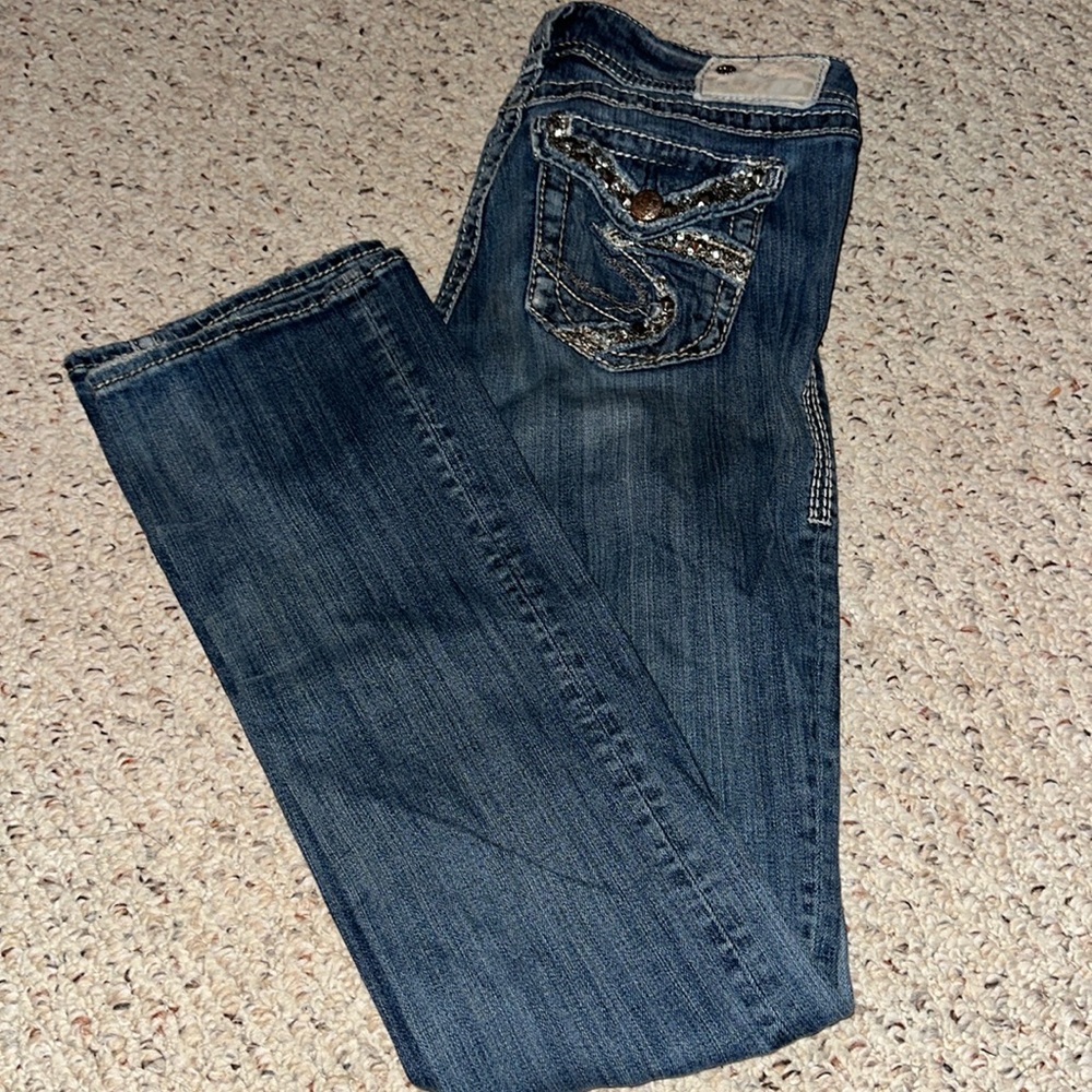 Silver suki flap 17” jeans